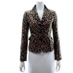 BOGNER LEOPARD PRINT WOOL FITTED BLAZER SIZE M